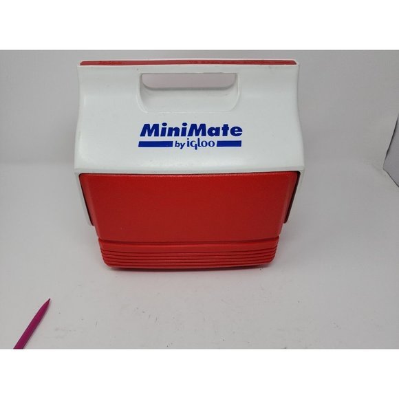 Igloo MiniMate 6 Can Red White Blue Personal Sized Cooler-Lunch Box 90's Vintage - Picture 11 of 11